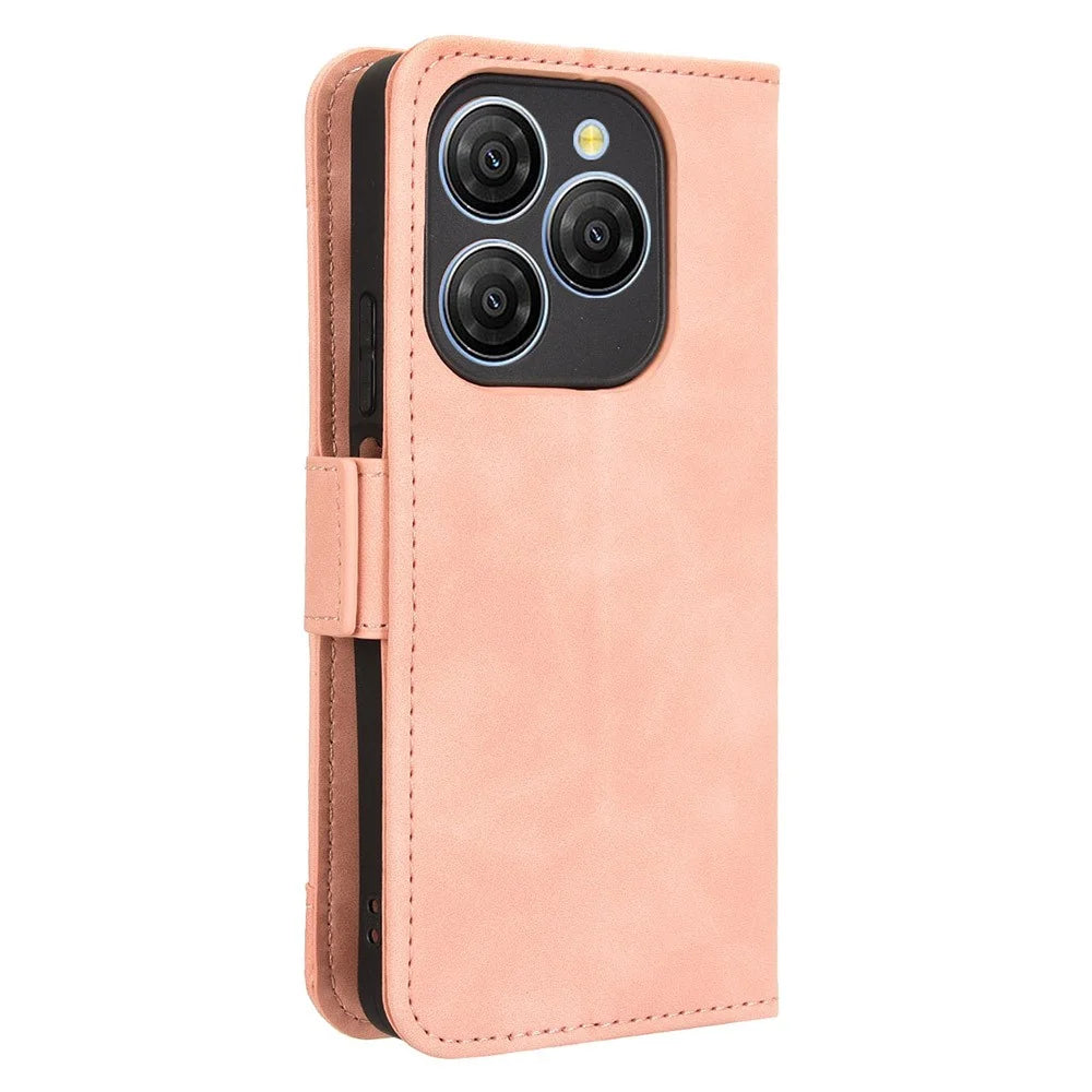 For Blackview Shark 9 5G Leather Case Phone Wallet Cover with Multiple Card Slots - Pink - 7
