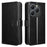 For Blackview Shark 9 5G Case Crazy Horse Texture PU Leather Phone Wallet Cover - Black - 1