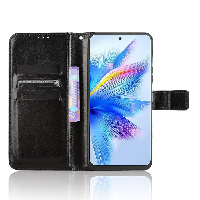 For Blackview Shark 9 5G Case Crazy Horse Texture PU Leather Phone Wallet Cover - Black - 3