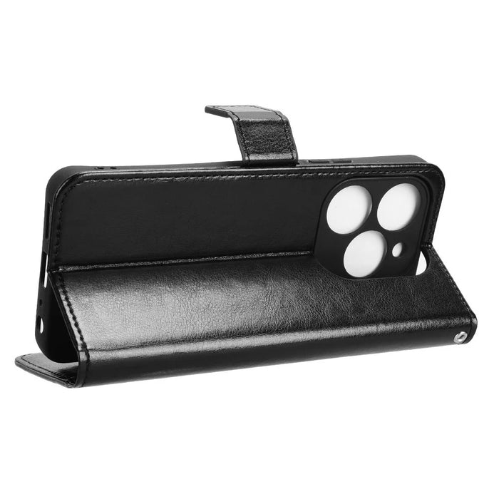 For Blackview Shark 9 5G Case Crazy Horse Texture PU Leather Phone Wallet Cover - Black - 4