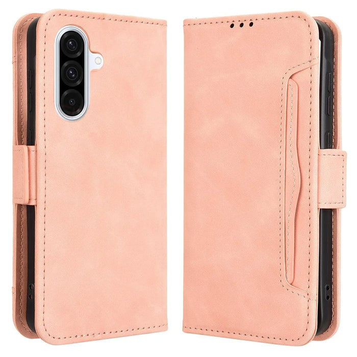 For Samsung Galaxy A36 5G Leather Case Phone Wallet Cover with Multiple Card Slots - Pink - 1