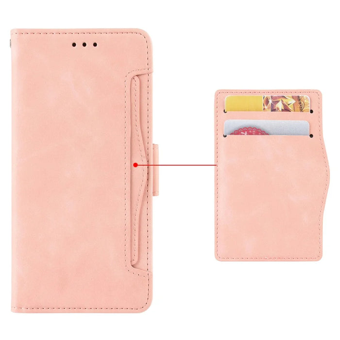For Samsung Galaxy A36 5G Leather Case Phone Wallet Cover with Multiple Card Slots - Pink - 6