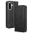For Samsung Galaxy A56 5G Leather Case Wallet Stand Retro Texture Phone Cover - Black - 1