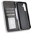 For Samsung Galaxy A56 5G Leather Case Wallet Stand Retro Texture Phone Cover - Black - 5