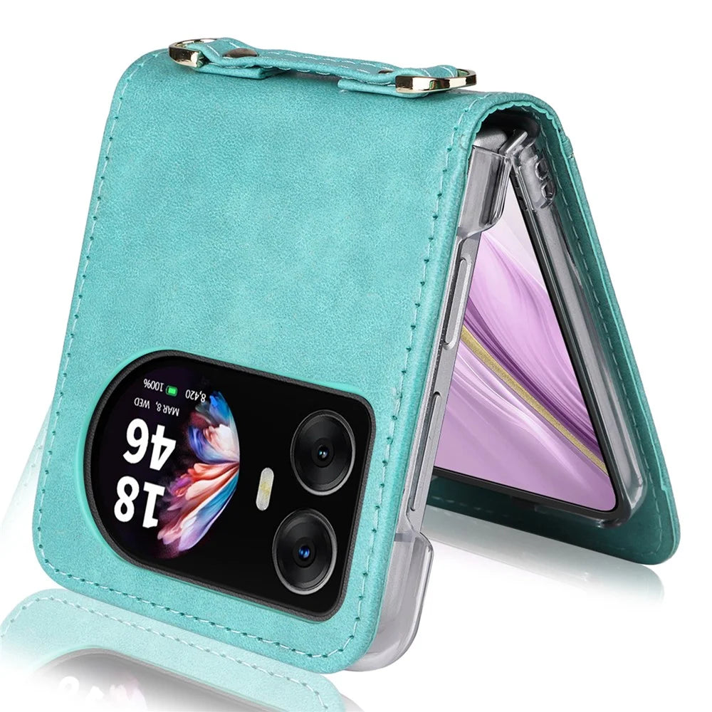 For Blackview Hero 10 4G Case Card Slots Leather Phone Cover with Lanyard - Green - 4