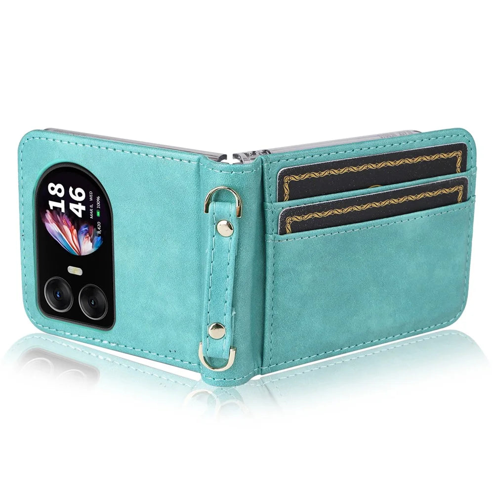 For Blackview Hero 10 4G Case Card Slots Leather Phone Cover with Lanyard - Green - 7