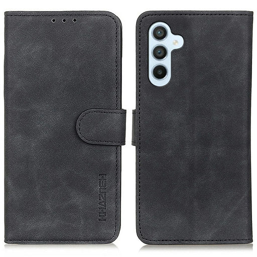 KHAZNEH For Samsung Galaxy A26 5G Case PU Leather Retro Texture Phone Cover - Black - 1