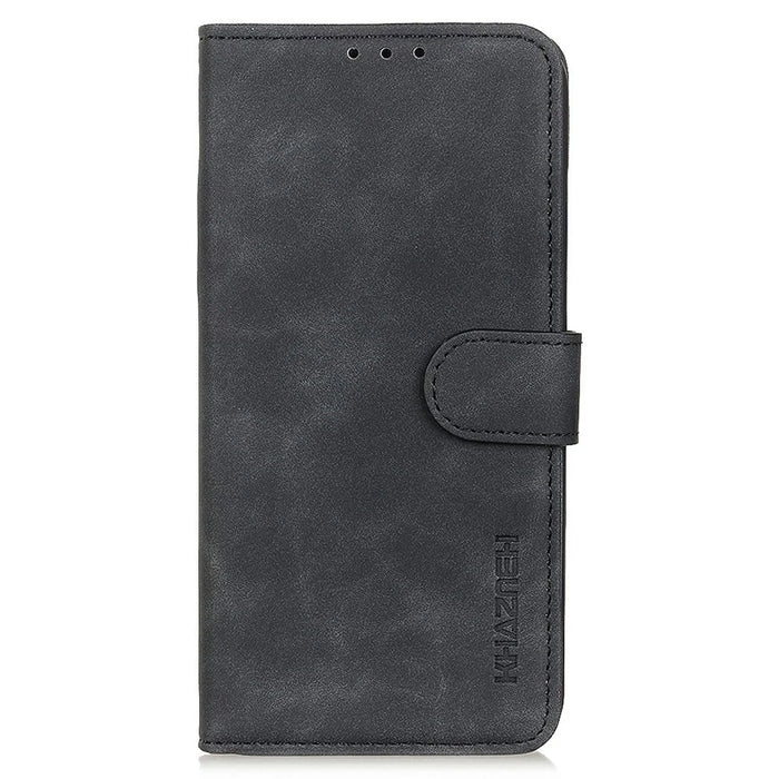 KHAZNEH For Samsung Galaxy A26 5G Case PU Leather Retro Texture Phone Cover - Black - 7