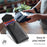 DENIOR V14 Magnetic Card Holder Genuine Cow Leather Phone Back Card Case - Black - 3