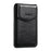 DENIOR V14 Magnetic Card Holder Genuine Cow Leather Phone Back Card Case - Black - 5