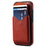 DENIOR D22 For iPhone 16 Case Detachable Card Bag Rotary Kickstand Genuine Cow Leather Phone Back Cover - Red - 6