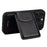 DENIOR D22 For iPhone 16 Pro Max Case Detachable Card Bag Rotary Kickstand Genuine Cow Leather Phone Back Cover - Black - 3