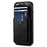DENIOR D22 For iPhone 16 Pro Max Case Detachable Card Bag Rotary Kickstand Genuine Cow Leather Phone Back Cover - Black - 6