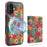 D16 For iPhone 16 Plus Magnetic Case Detachable Card Bag Flower Leather Back Cover - Green - 1