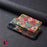 D16 For iPhone 16 Plus Magnetic Case Detachable Card Bag Flower Leather Back Cover - Green - 6