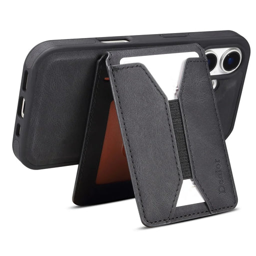 DENIOR D17 For iPhone 16 Case Compatible with MagSafe Card Bag Phone Cover - Black - 2