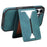 DENIOR D18 For iPhone 16 Case Ring Kickstand Leather+PC+TPU Phone Cover Card Holder - Blue - 2