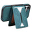 DENIOR D18 For iPhone 16 Plus Case Ring Kickstand Leather PC TPU Phone Cover Card Holder - Blue - 3