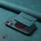 DENIOR D18 For iPhone 16 Plus Case Ring Kickstand Leather PC TPU Phone Cover Card Holder - Blue - 6