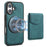 DENIOR D20 For iPhone 16 Plus Case Detachable Card Bag Rotary Kickstand Leather+PC+TPU Cover - Blue - 1