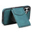 DENIOR D20 For iPhone 16 Plus Case Detachable Card Bag Rotary Kickstand Leather+PC+TPU Cover - Blue - 4