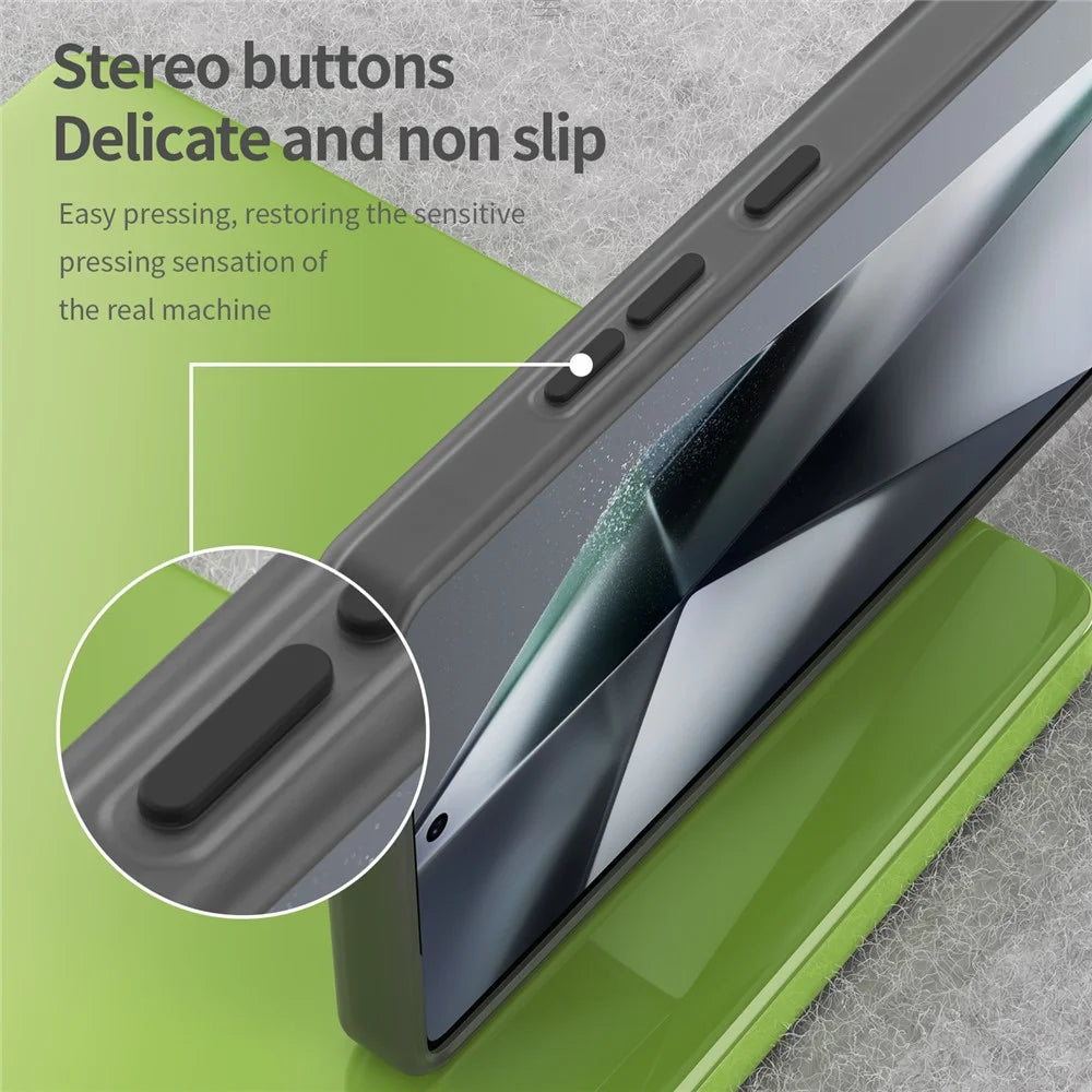 For Samsung Galaxy S25 Ultra Magnetic Case TPU + PC Slim Matte Translucent Phone Cover - Black - 6