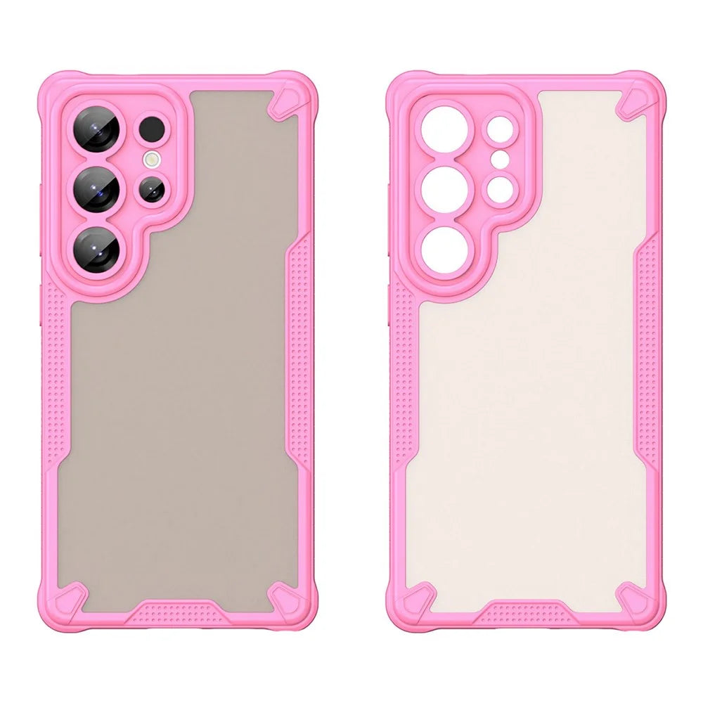 For Samsung Galaxy S25 Ultra Case PC+TPU Frosted Phone Back Cover - Pink - 2
