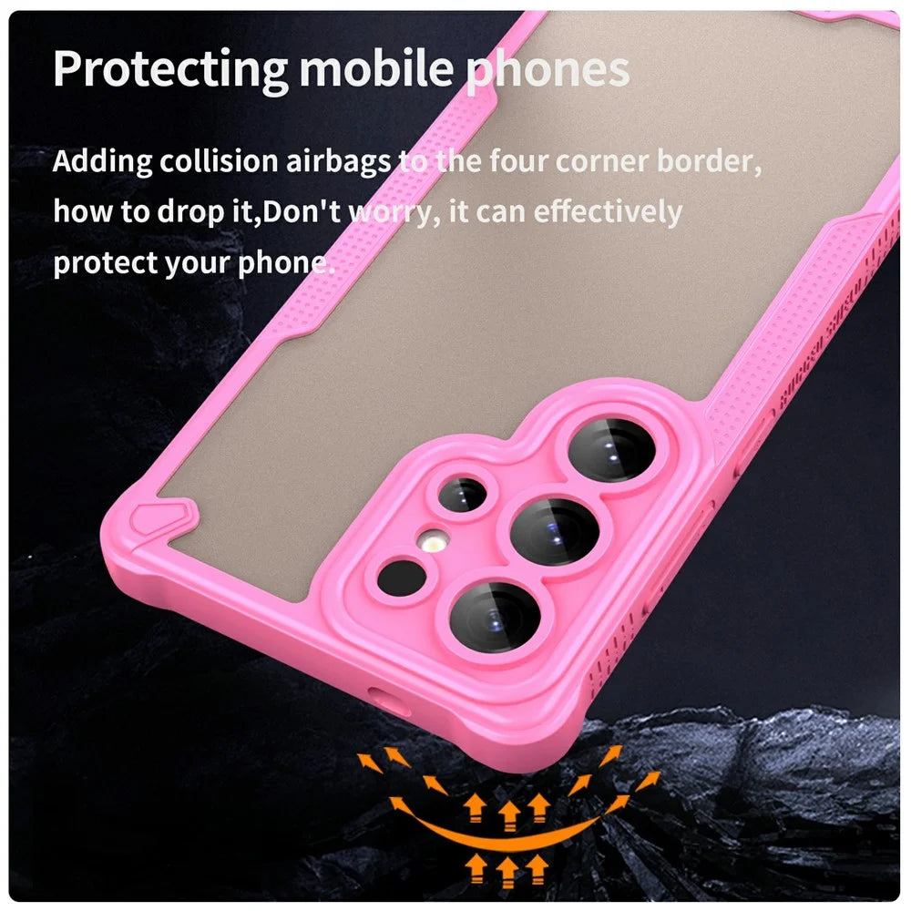 For Samsung Galaxy S25 Ultra Case PC+TPU Frosted Phone Back Cover - Pink - 3