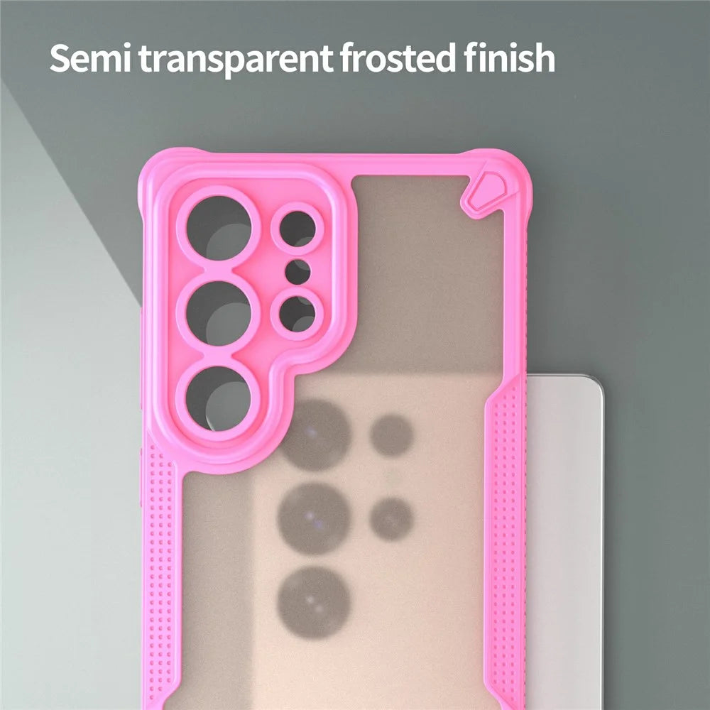 For Samsung Galaxy S25 Ultra Case PC+TPU Frosted Phone Back Cover - Pink - 4