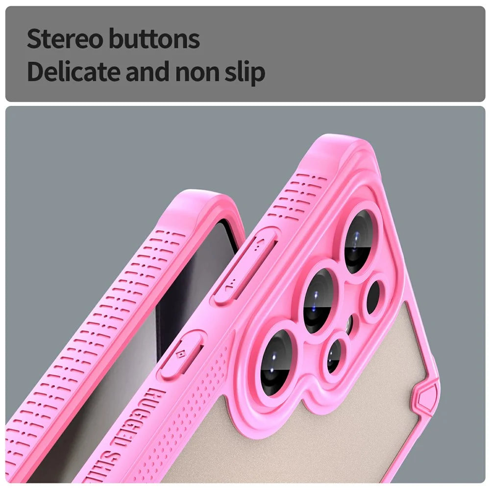For Samsung Galaxy S25 Ultra Case PC+TPU Frosted Phone Back Cover - Pink - 5