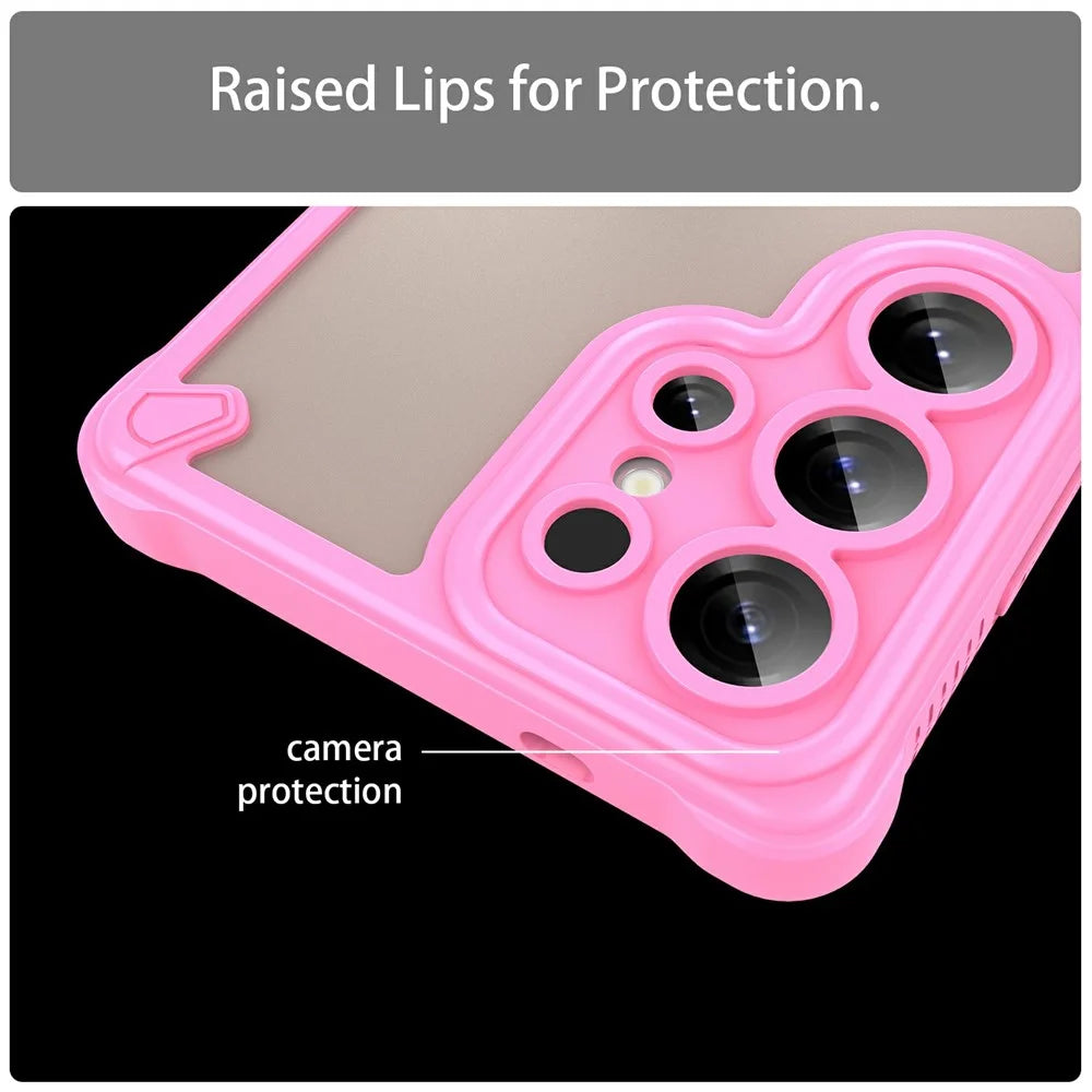 For Samsung Galaxy S25 Ultra Case PC+TPU Frosted Phone Back Cover - Pink - 6