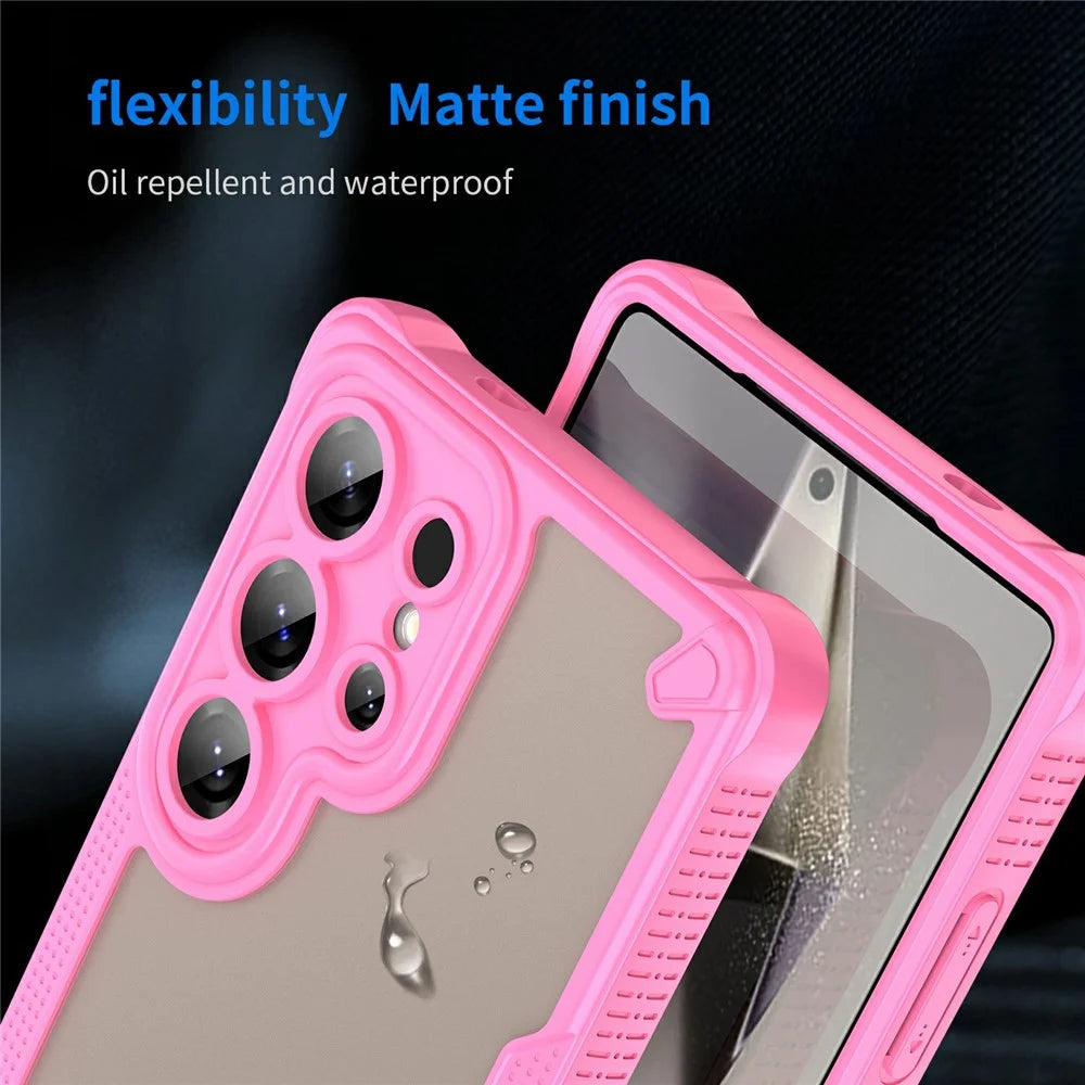 For Samsung Galaxy S25 Ultra Case PC+TPU Frosted Phone Back Cover - Pink - 7