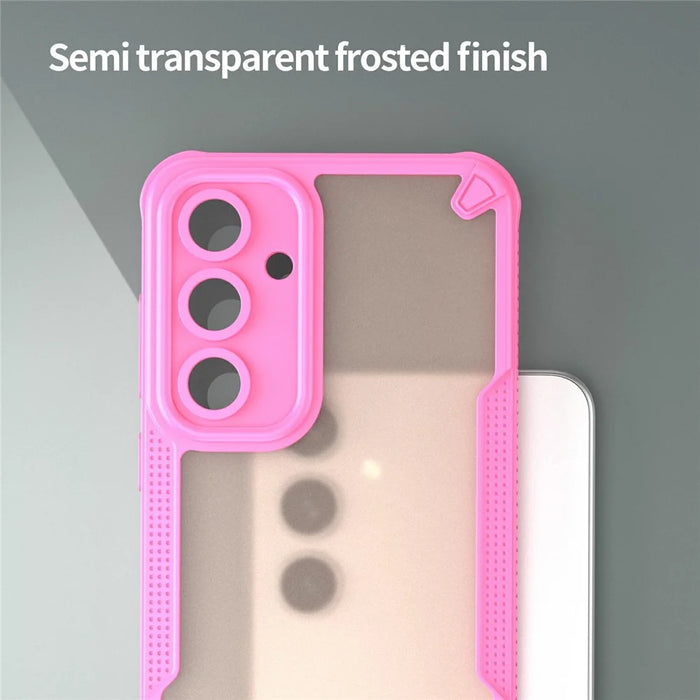 For Samsung Galaxy S24 FE Case PC+TPU Frosted Phone Back Cover - Pink - 4