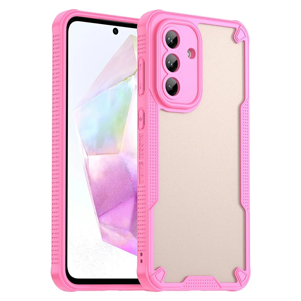 For Samsung Galaxy A36 5G Case PC+TPU Frosted Phone Back Cover - Pink - 1
