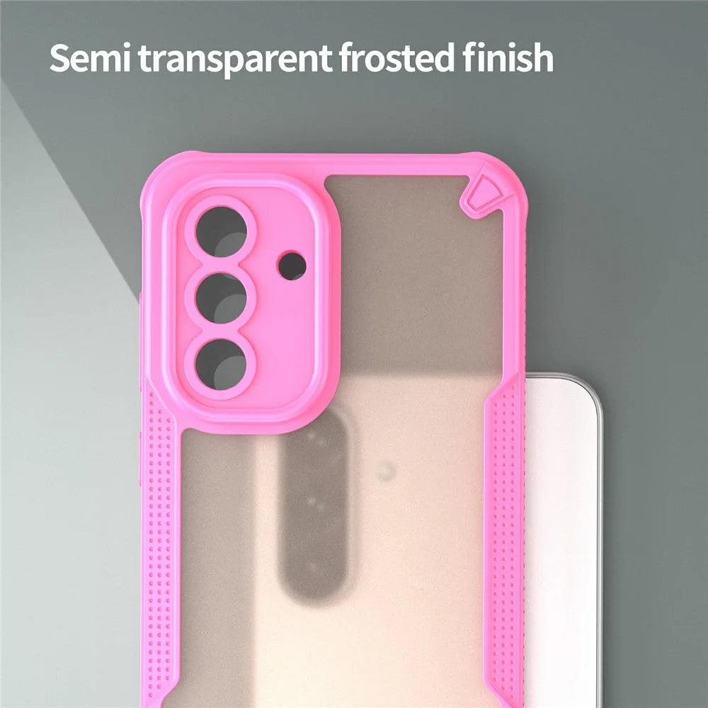 For Samsung Galaxy A36 5G Case PC+TPU Frosted Phone Back Cover - Pink - 4