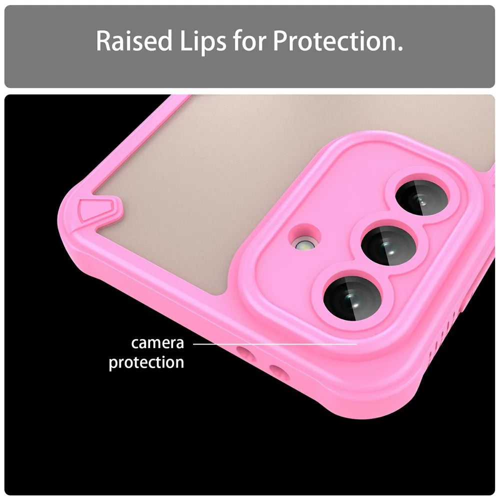 For Samsung Galaxy A36 5G Case PC+TPU Frosted Phone Back Cover - Pink - 6