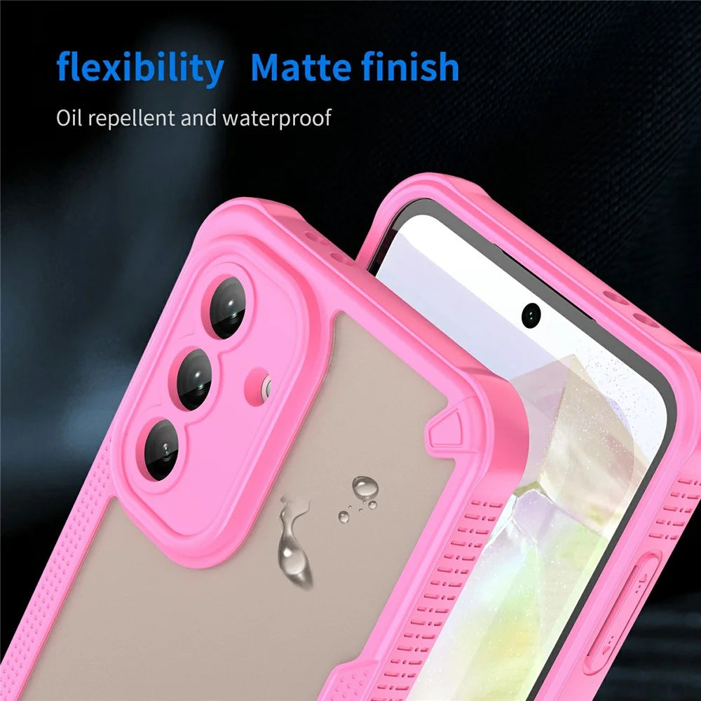 For Samsung Galaxy A36 5G Case PC+TPU Frosted Phone Back Cover - Pink - 7