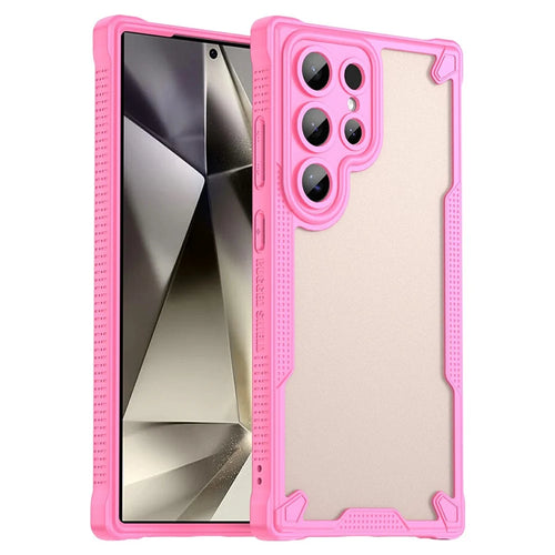 For Samsung Galaxy S24 Ultra Case PC+TPU Frosted Phone Back Cover - Pink - 1