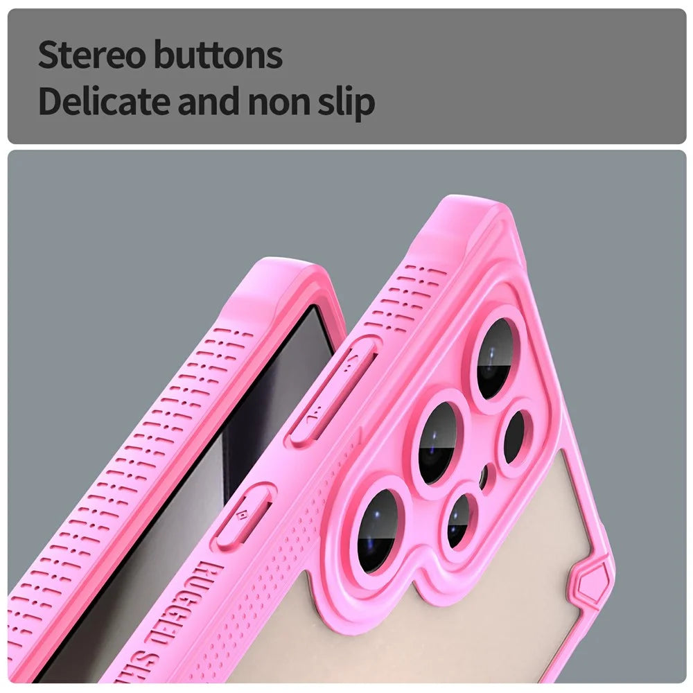 For Samsung Galaxy S24 Ultra Case PC+TPU Frosted Phone Back Cover - Pink - 5