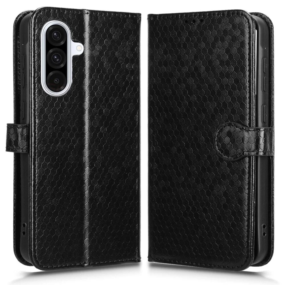 For Samsung Galaxy A36 5G Wallet Case Dot Pattern Imprint PU Leather Phone Cover - Black - 1