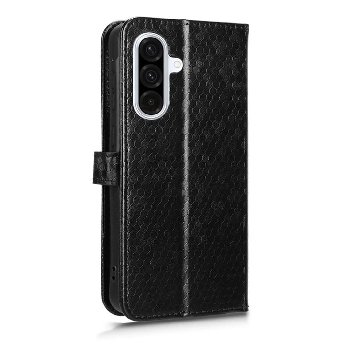 For Samsung Galaxy A36 5G Wallet Case Dot Pattern Imprint PU Leather Phone Cover - Black - 6