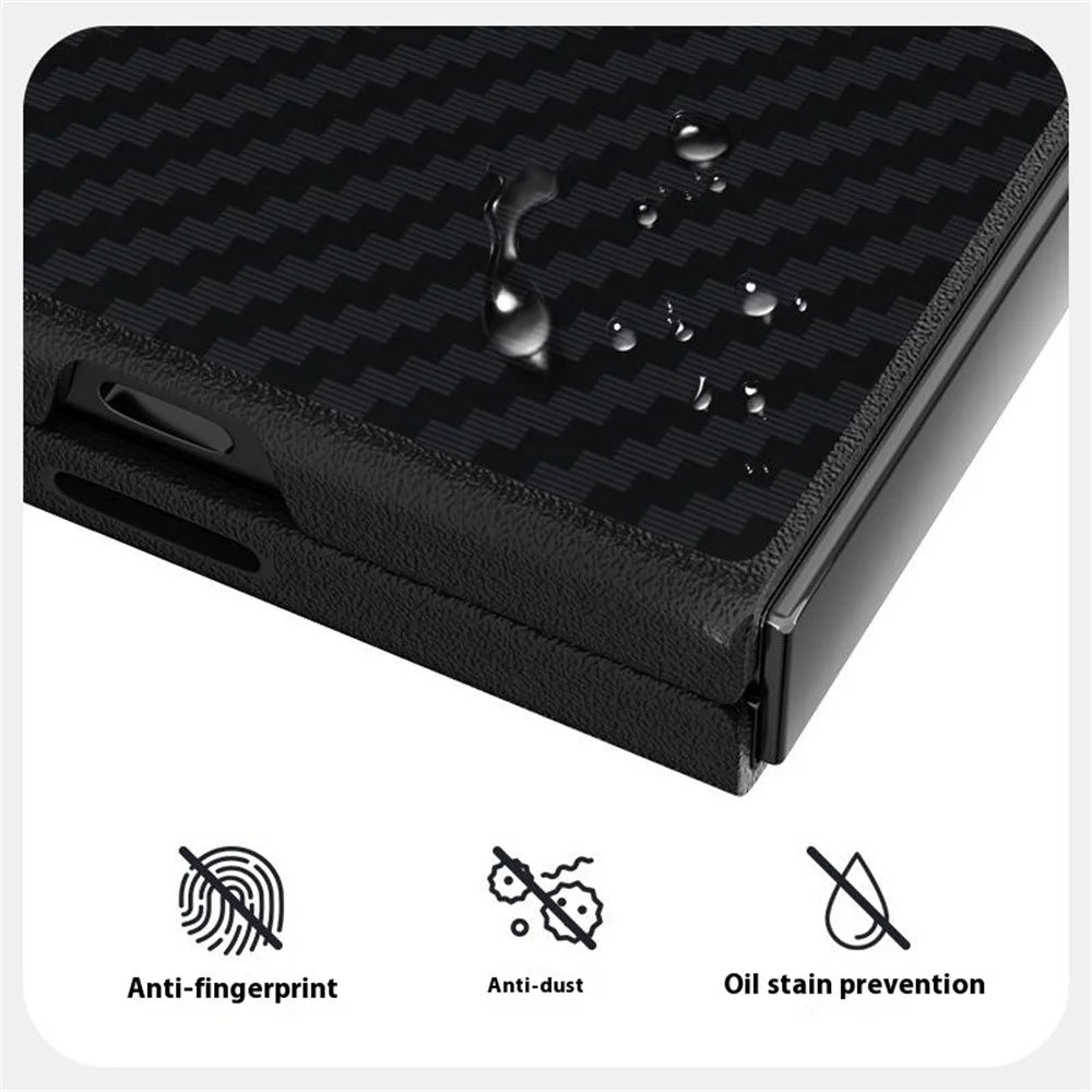 ABEEL For Samsung Galaxy Z Fold Special Magnetic Case Carbon Fiber Texture Back Cover - Black  /  Silver - 4
