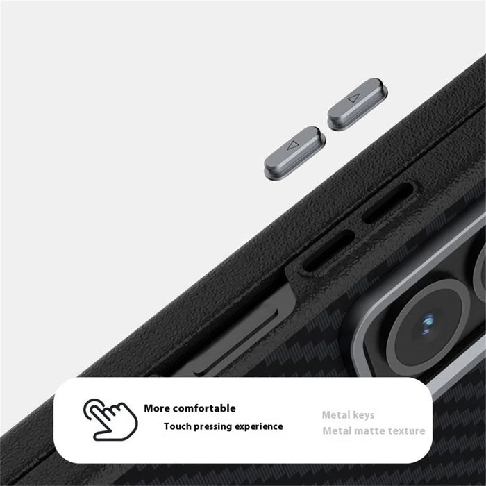 ABEEL For Samsung Galaxy Z Fold Special Magnetic Case Carbon Fiber Texture Back Cover - Black  /  Silver - 5