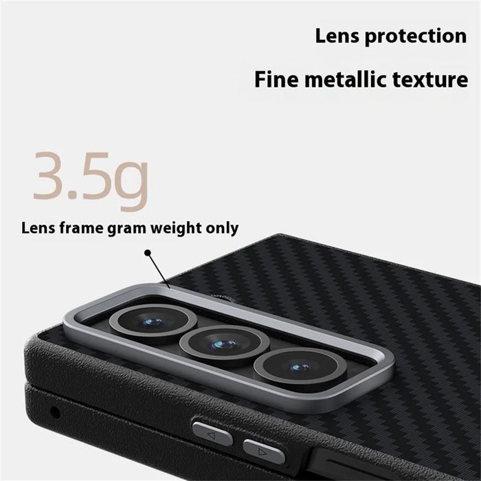 ABEEL For Samsung Galaxy Z Fold Special Magnetic Case Carbon Fiber Texture Back Cover - Black  /  Silver - 6