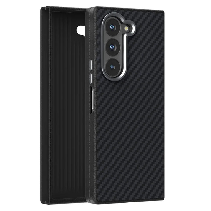 ABEEL For Samsung Galaxy Z Fold 5G Magnetic Case Carbon Fiber Texture Back Cover - Black - 2