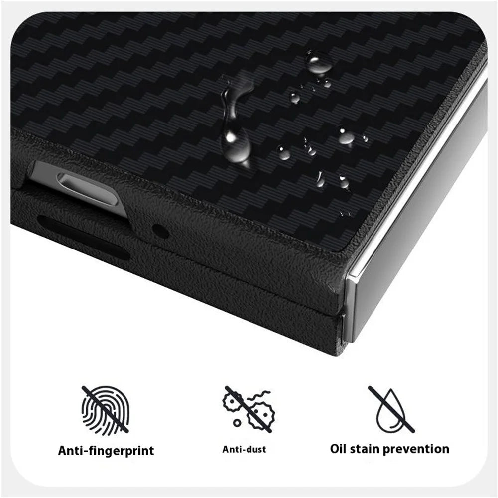 ABEEL For Samsung Galaxy Z Fold6 5G Magnetic Case Carbon Fiber Texture Back Cover - Black - 4