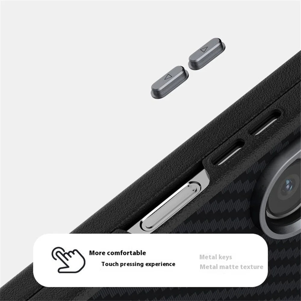 ABEEL For Samsung Galaxy Z Fold6 5G Magnetic Case Carbon Fiber Texture Back Cover - Black - 5