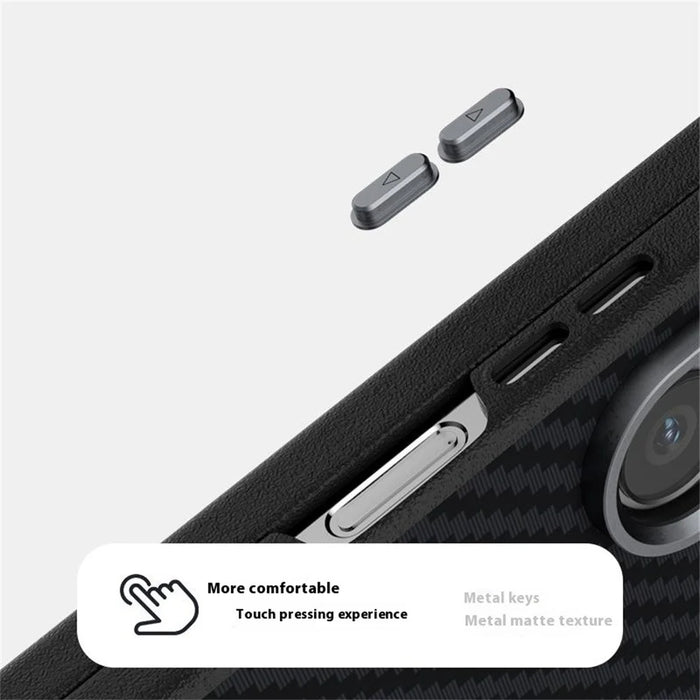 ABEEL For Samsung Galaxy Z Fold6 5G Magnetic Case Carbon Fiber Texture Back Cover - Black - 5