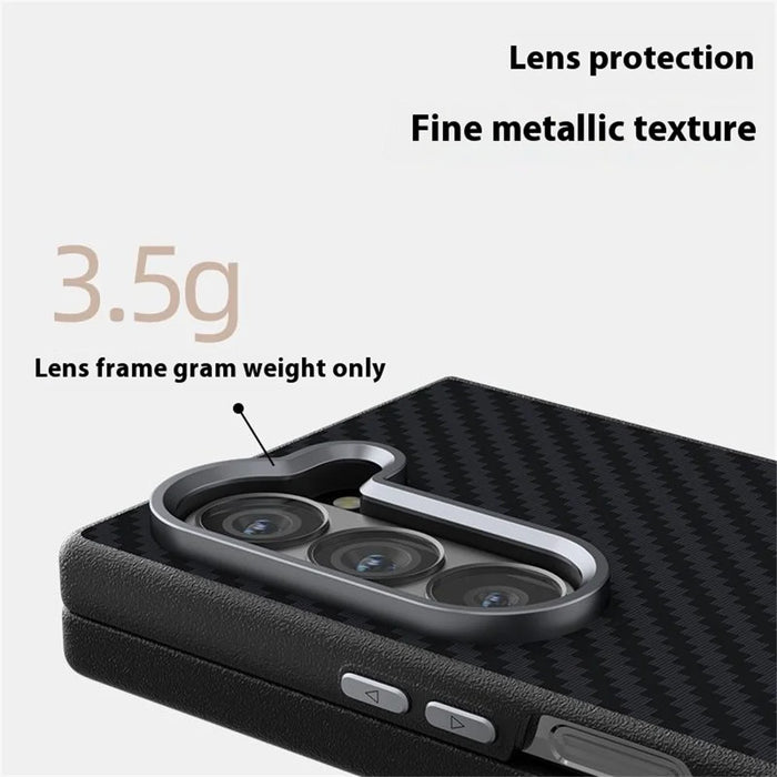 ABEEL For Samsung Galaxy Z Fold6 5G Magnetic Case Carbon Fiber Texture Back Cover - Black - 6