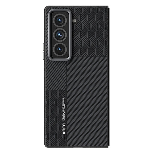 ABEEL For Samsung Galaxy Z Fold Special Magnetic Case PC + Aluminum Alloy + PU Leather Slim Phone Back Cover - Texture 3 - 1